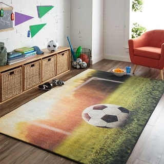 Mohawk Home Soccer Goal Sports Area Rug