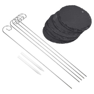 Plant Labels with Stainless Steel Hanging Rod Pen Slate Marker Tags