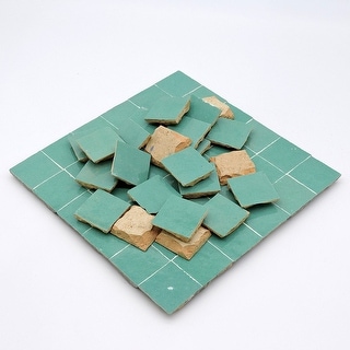 Moroccan Handmade Mosaic Zellige Tile 2"x2" Jade Green Floor Wall Indoor Outdoor 12"x12" Panels.