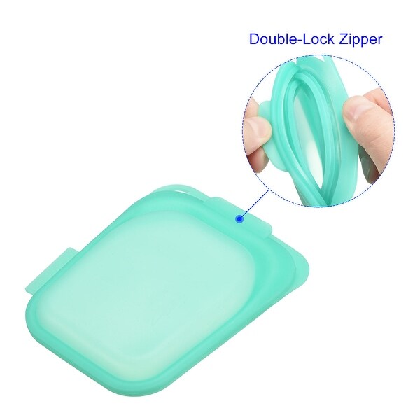 Reusable Food Storage Bags Silicone Freezer Bags Seal Pouch Bags - 9.3cm x 11.6cm