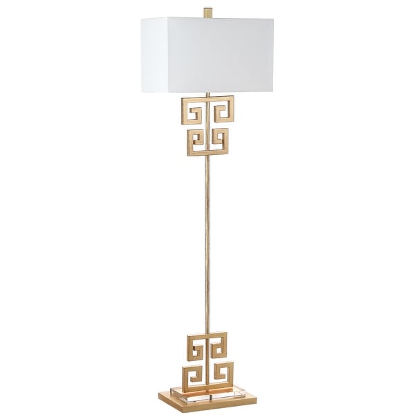 SAFAVIEH Lighting 62-inch Sauna Antique Gold Metal Floor Lamp - 18"x9.5"x62"