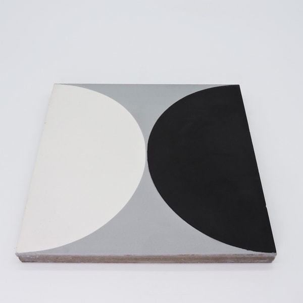 Handmade Asni in Black and Grey Tile, Pack of 12 (Morocco)