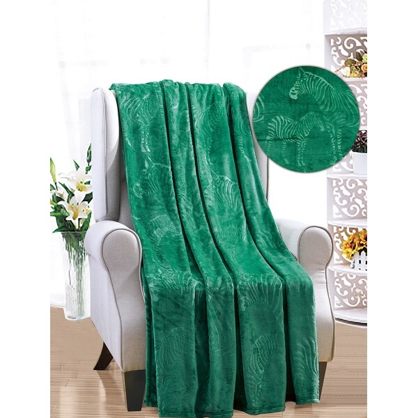 Zebra Throw Green