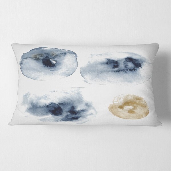 Designart 'Abstract Of Dark Blue and Gold Cloud' Modern Printed Throw Pillow