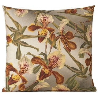 Smithsonian Lady Slipper Floral Throw Pillow