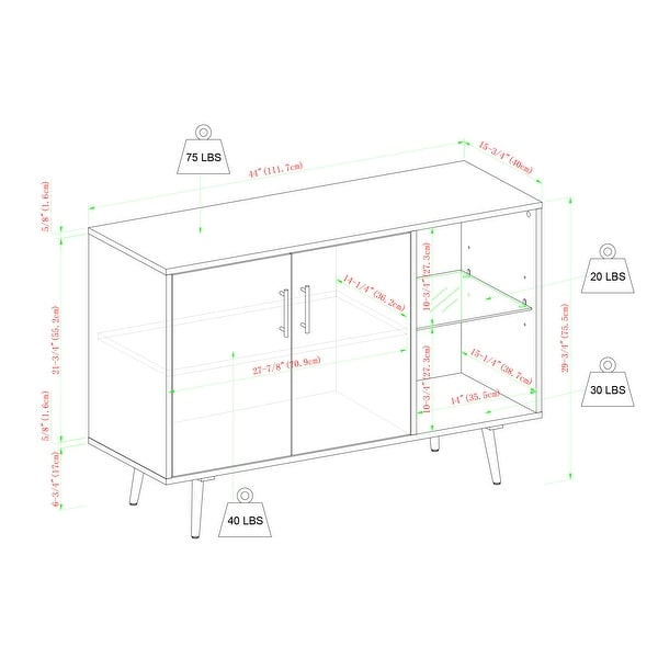Middlebrook Saltor Mid-Century Buffet Console