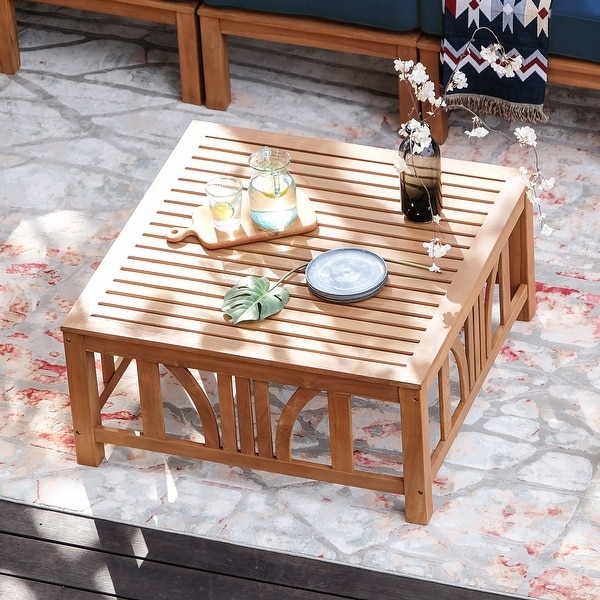 Cambridge Casual Lowell 8-piece Teak Patio Sectional Set with Cushion