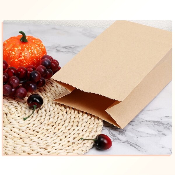Paper Bags Brown Paper Grocery Bag 6lb 5.9x3.5x10.6 inch 65g, Pack of 100