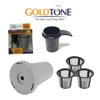 GoldTone K-Cup Value Bundle for KEURIG 1.0 Coffee Makers and Machines - (3) Filters (1) Filter Housing (1) Coffee Scoop