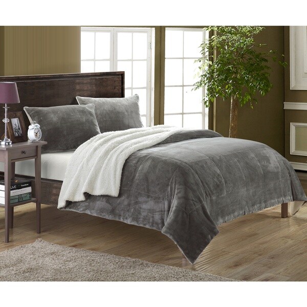 Chic Home Ernest 7-Piece Sherpa Blanket, Shams, and Sheets