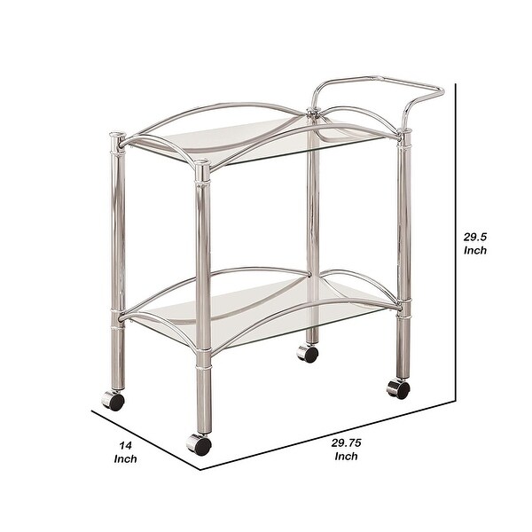 Beautiful Metal Serving Cart, Silver