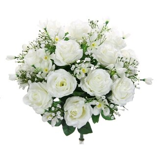 30 Stems Faux Rose Buds Filler Mixed Flower Bush