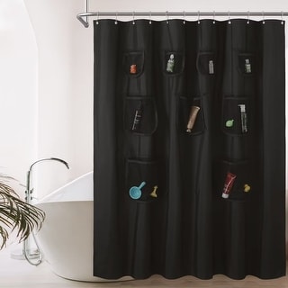 9 Mesh Pockets Shower Curtain or Liner
