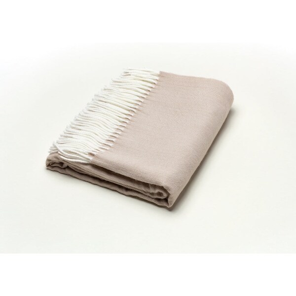 Sand Brown Soft Acrylic Herringbone Throw Blanket