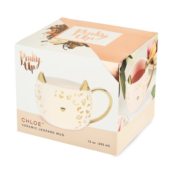 Chloe Pink Leopard Cat Mug by Pinky Up