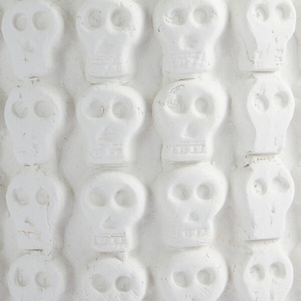 NOVICA Handmade Rows Of White Skulls Ceramic Flower Pot