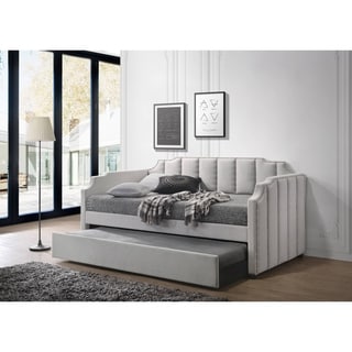 ACME Peridot Daybed & Trundle (Twin Size) in Dove Gray Velvet
