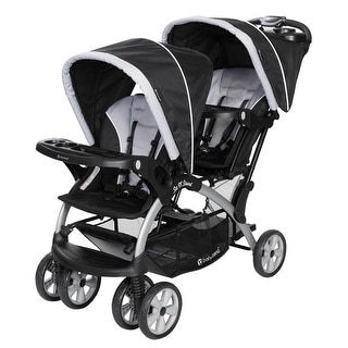 Baby Trend Sit N' Stand Easy Fold Travel Toddler & Baby Double Stroller, Stormy - 25.57