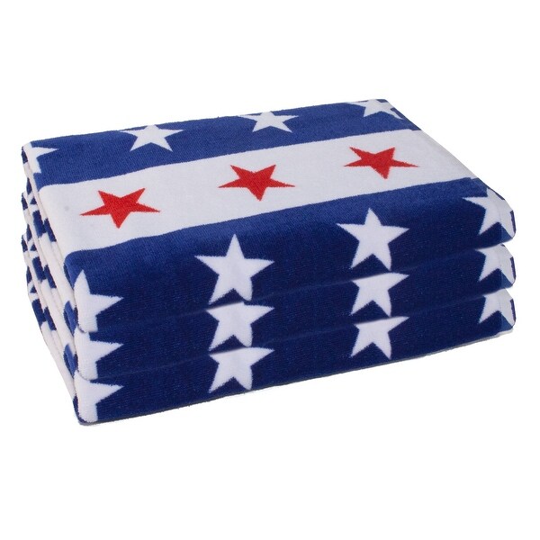 Outdoor Living Patriotic Beach Towel 3 Pack Set in Stars