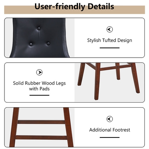 Gymax Set of 4 Swivel Bar Stools 29'' Pub Height Upholstered Chairs w/