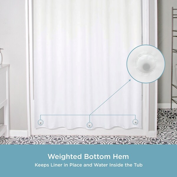Kenney Heavyweight PEVA Shower Curtain Liner, 70" W x 72" H, Clear