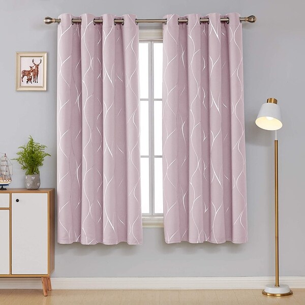 Deconovo Silver Line 52 Width Curtain Panel Pair (2 Panel)