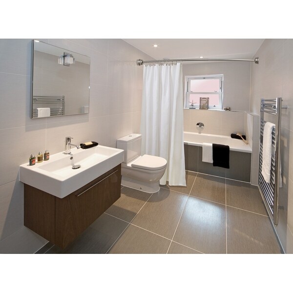 Utopia Alley Rustproof Curved Shower Rod, Aluminum, 45" to 72" Wide (Brushed Nickel) - Brushed Nickel