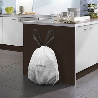 Drawstring Trash Bags, 49 Liter / 13 Gallon, White, 45 Count - N/A