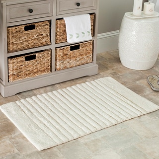 SAFAVIEH Spa 2400 Gram Stripes Natural 27 x 45 Bath Rug (Set of 2) - 27' x 45'