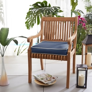 Sawyer Sunbrella Canvas Navy Corded Outdoor Square Cushion