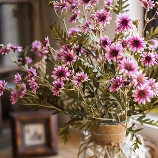 RusticReach Silk Chrysanthemum Bush in Various Colors 34" Tall