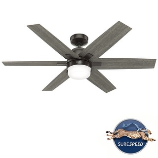 Hunter 52" Riesling Noble Bronze Ceiling Fan with LED Light Kit and Handheld Remote - Transitional