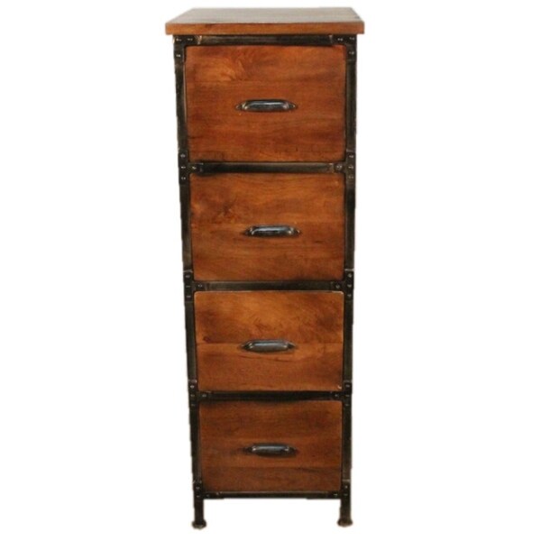 BRA87 Rustic 4 drawer filing cabinet