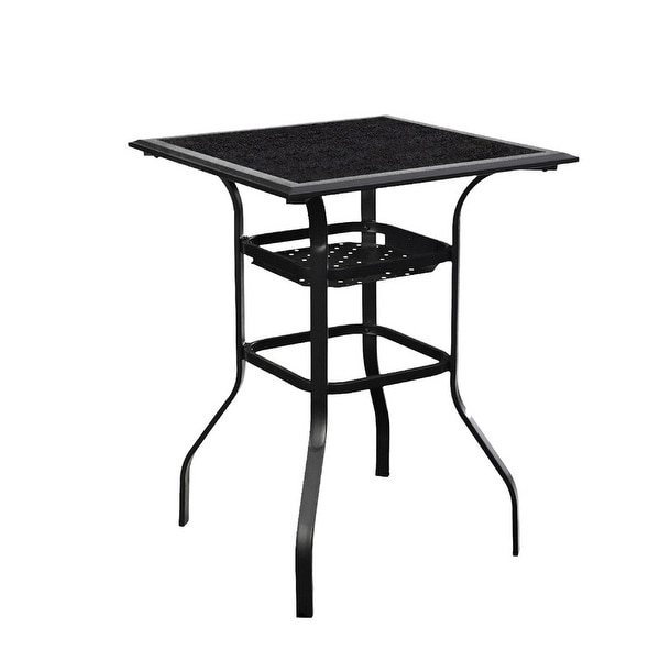 Patio Festival 36" High Steel Table with Storage Shelf