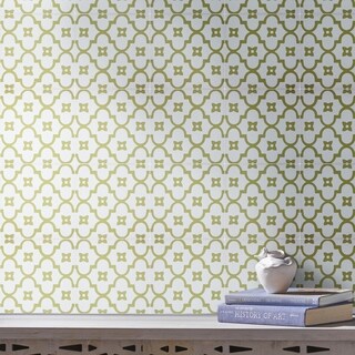 Handmade Gueliz in Gold and White Tile, Pack of 12 (Morocco)