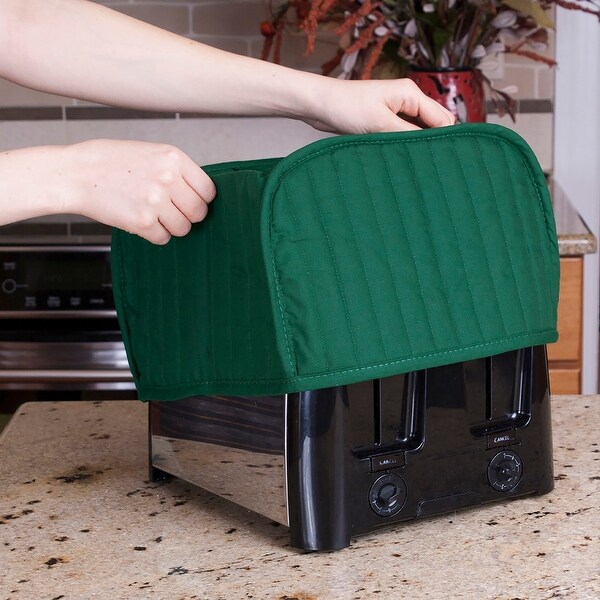 Solid Dark Green Four-Slice Toaster Cover, Appliance Not Included