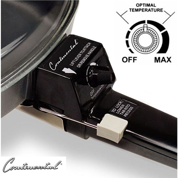 Continental Electric 6" Skillet Non-Stick Glass Lid Black