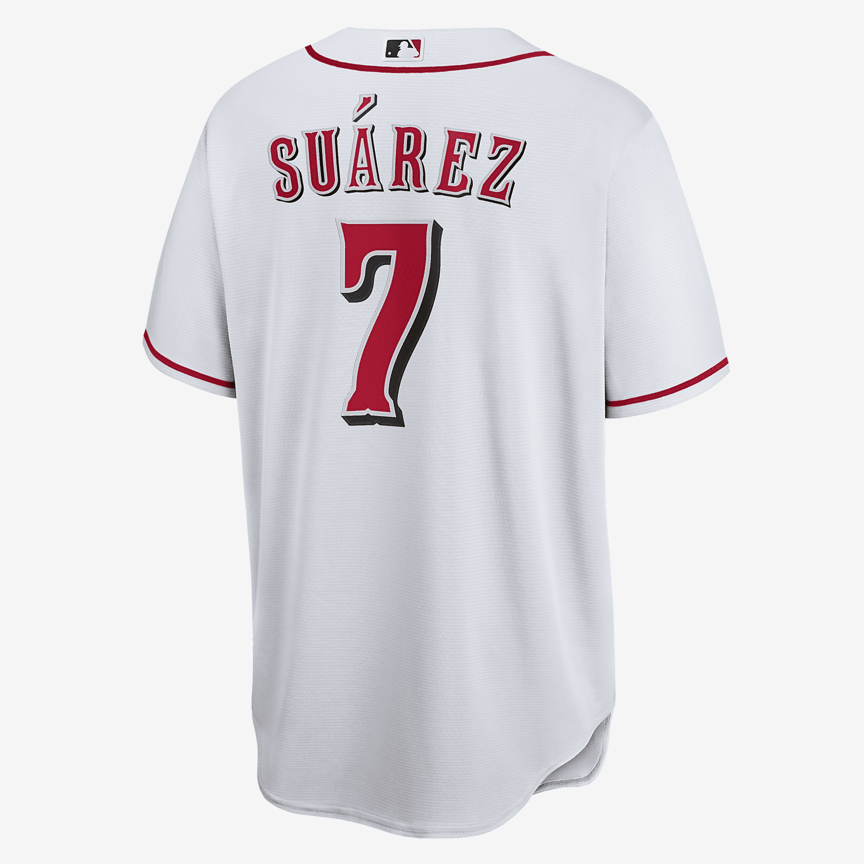 MLB Cincinnati Reds (Eugenio Suarez) Men's Replica Baseball Jersey - White