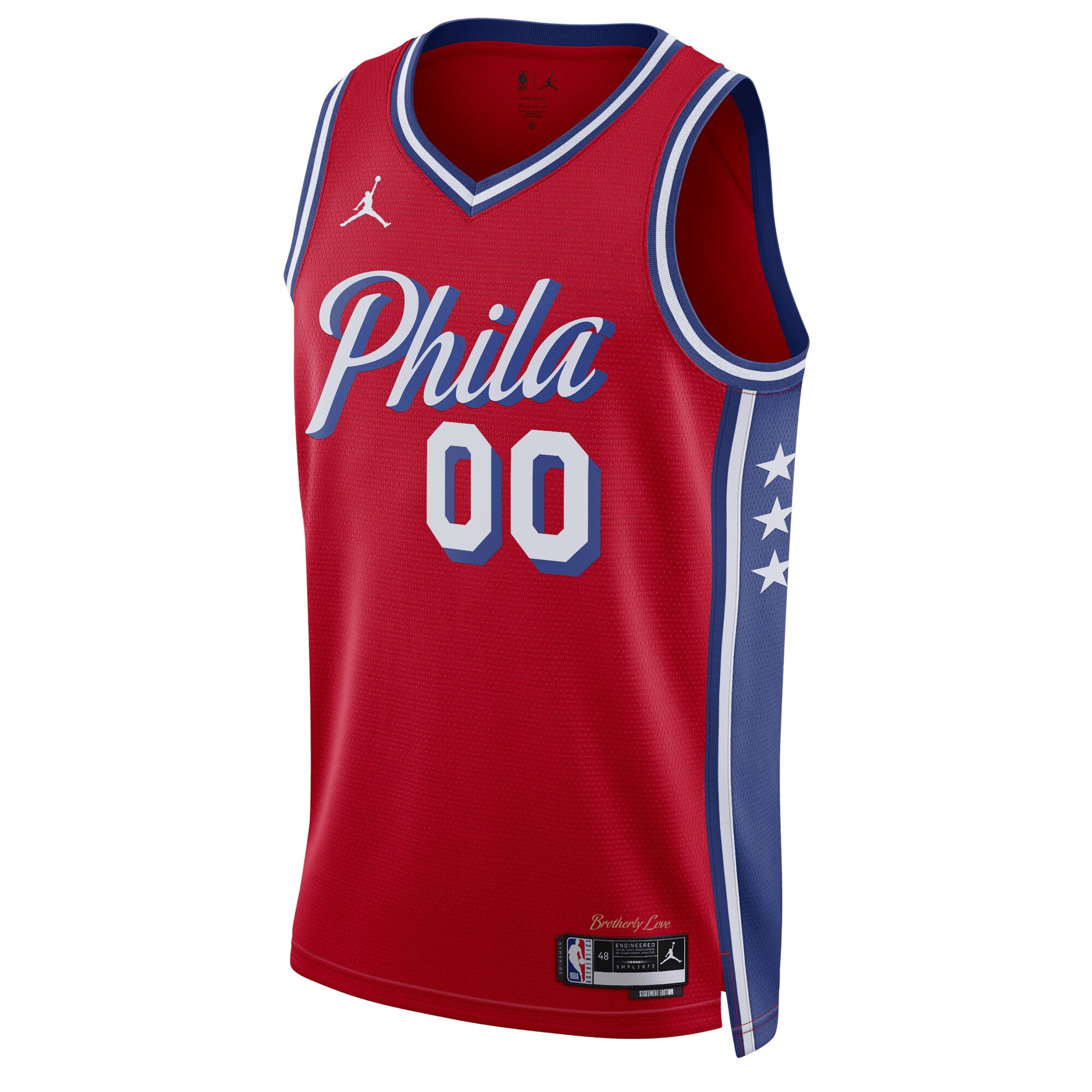 Philadelphia 76ers Jordans Brand Unisex 2022/23 Swingman Custom Jersey - Statement Edition - Red