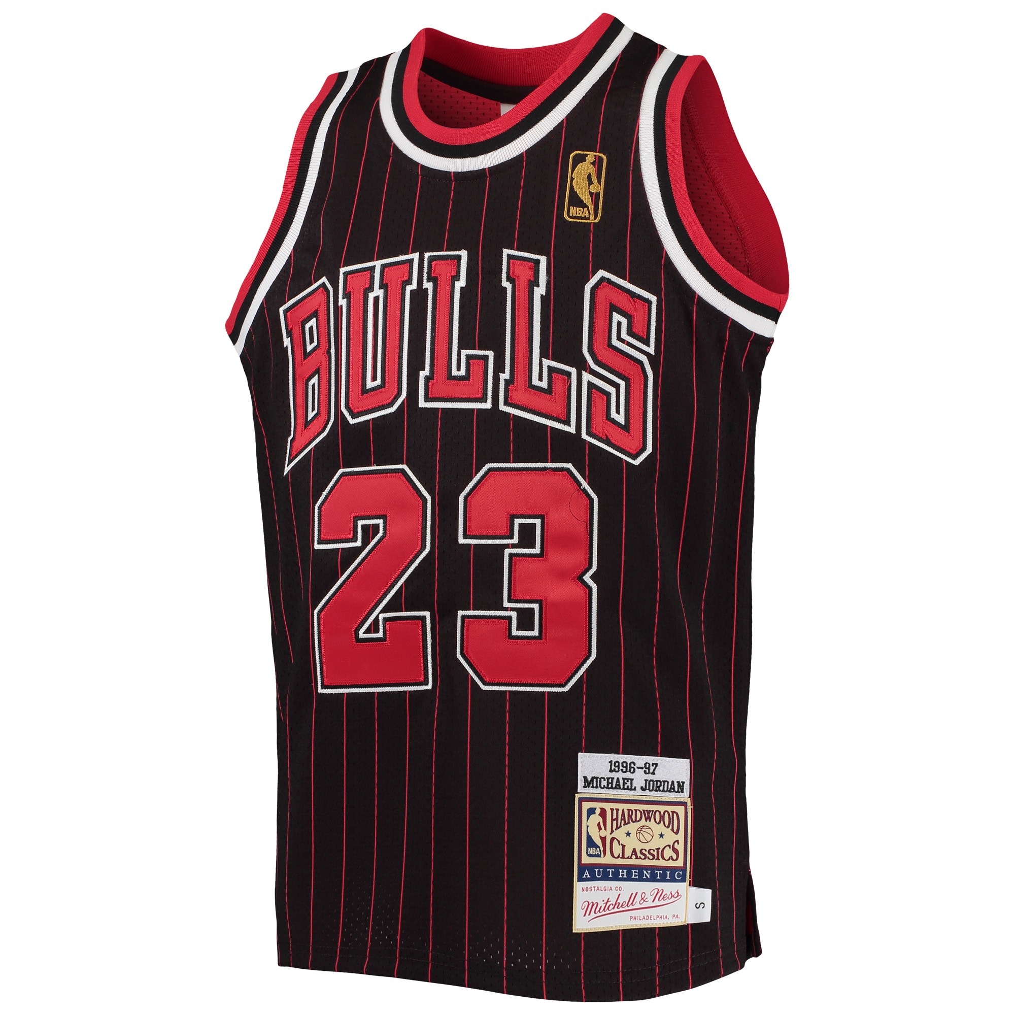 Michael Jordans Chicago Bulls Mitchell & Ness Youth 1996-97 Hardwood Classics Authentic Jersey - Black/Red