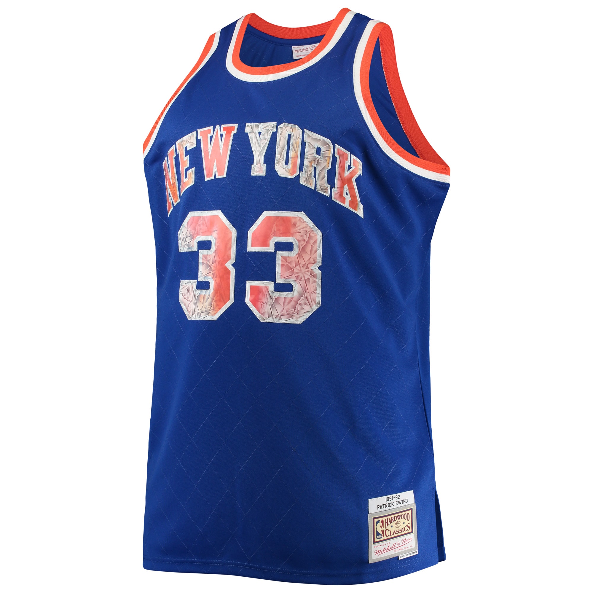 Patrick Ewing New York Knicks Mitchell & Ness Big & Tall 1991-92 NBA 75th Anniversary Diamond Swingman Jersey - Blue