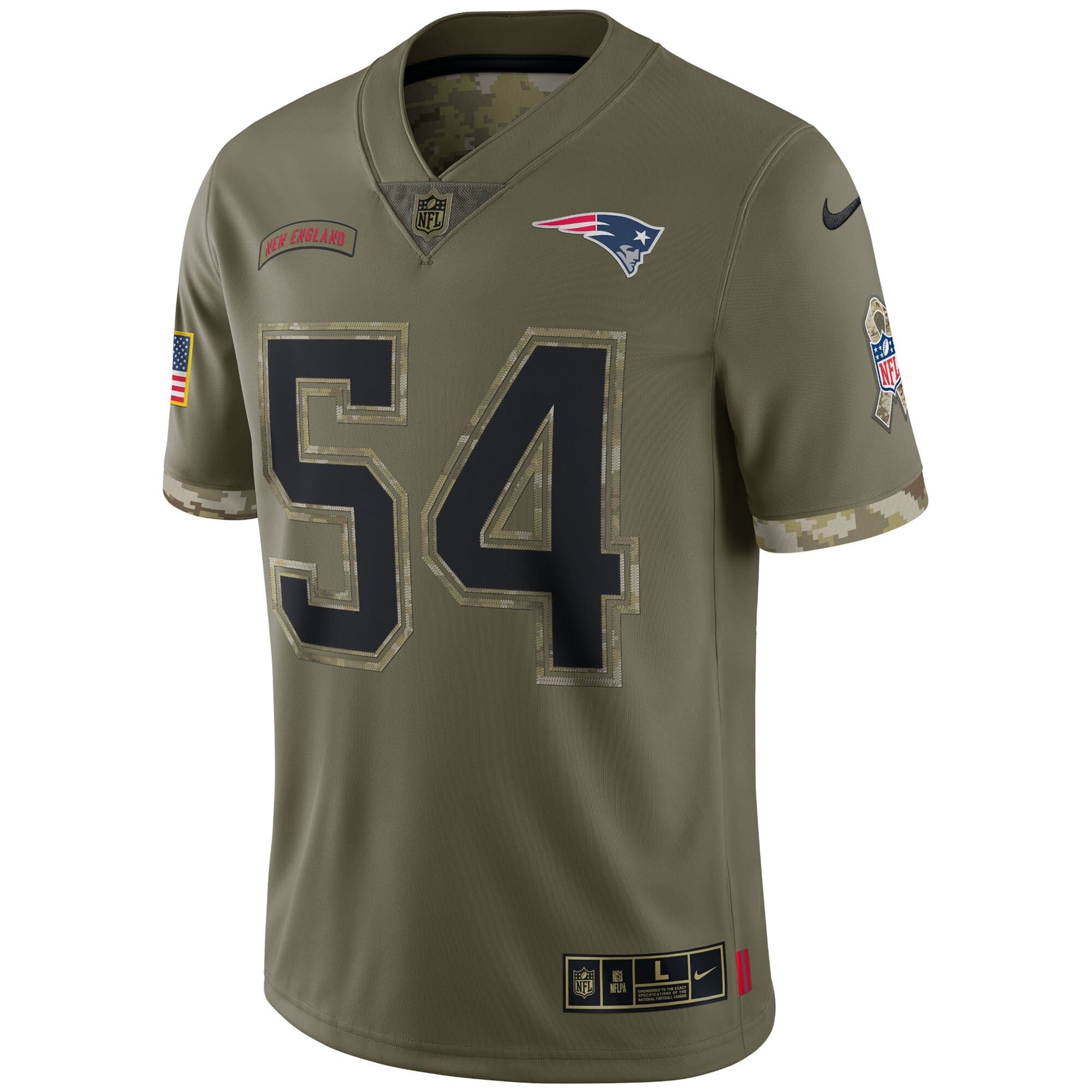 Men's Nike Tedy Bruschi Olive New England Patriots 2022 Salute To Service Retired Player Limited Jersey