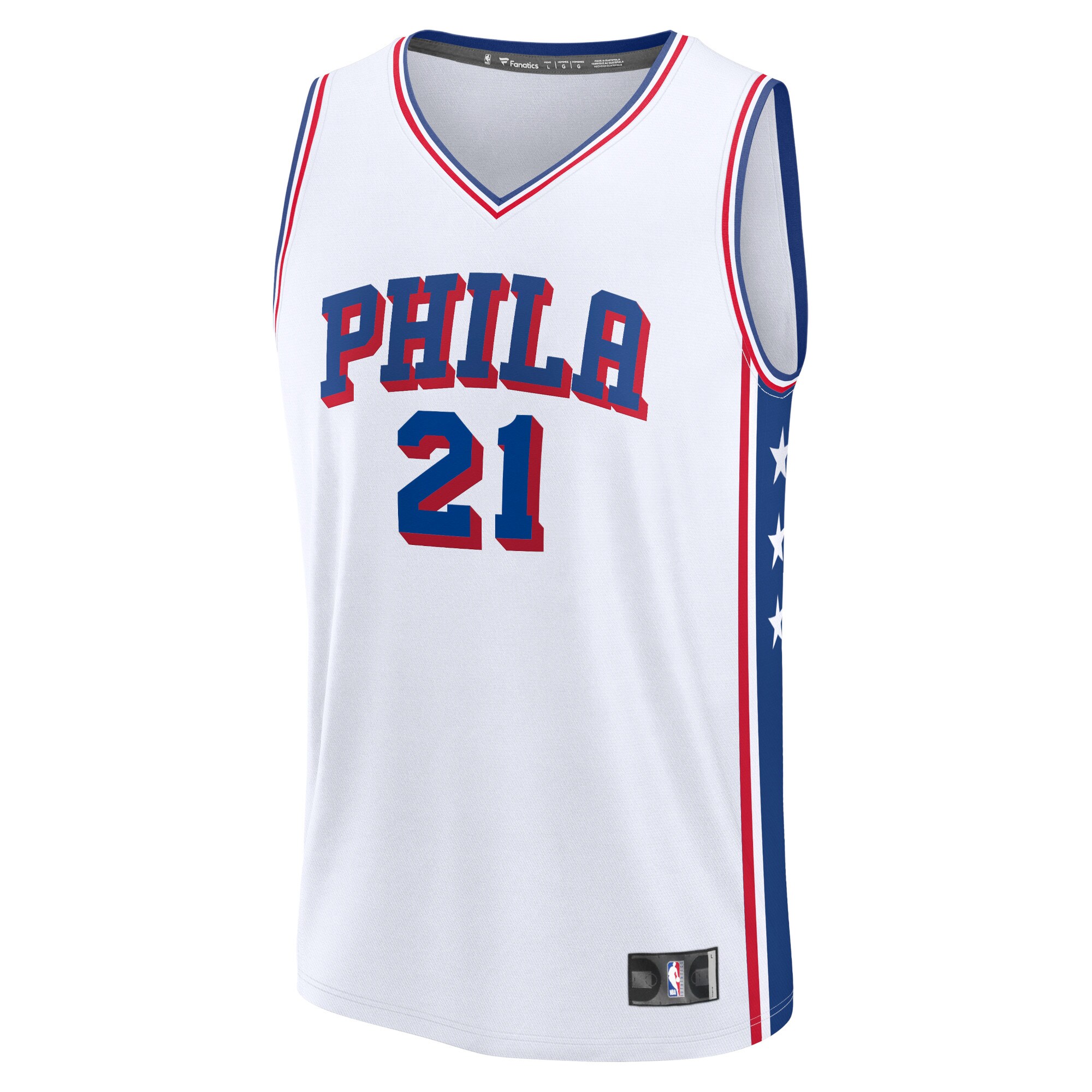 Joel Embiid Philadelphia 76ers Fanatics Branded 2023/24 Fast Break Replica Jersey - Association Edition - White