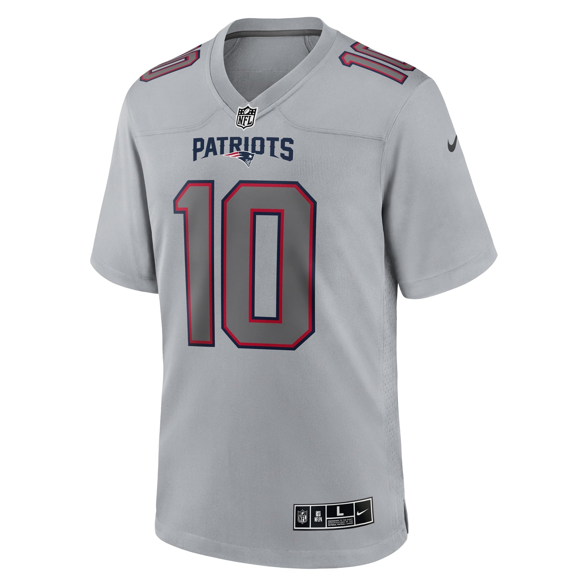 Men's Nike Mac Jones Gray New England Patriots Atmosphere Fashion Game Jersey