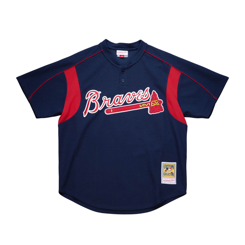 Men's Atlanta Braves John Smoltz 2003 Mitchell & Ness Navy Cooperstown Batting Practice Jersey