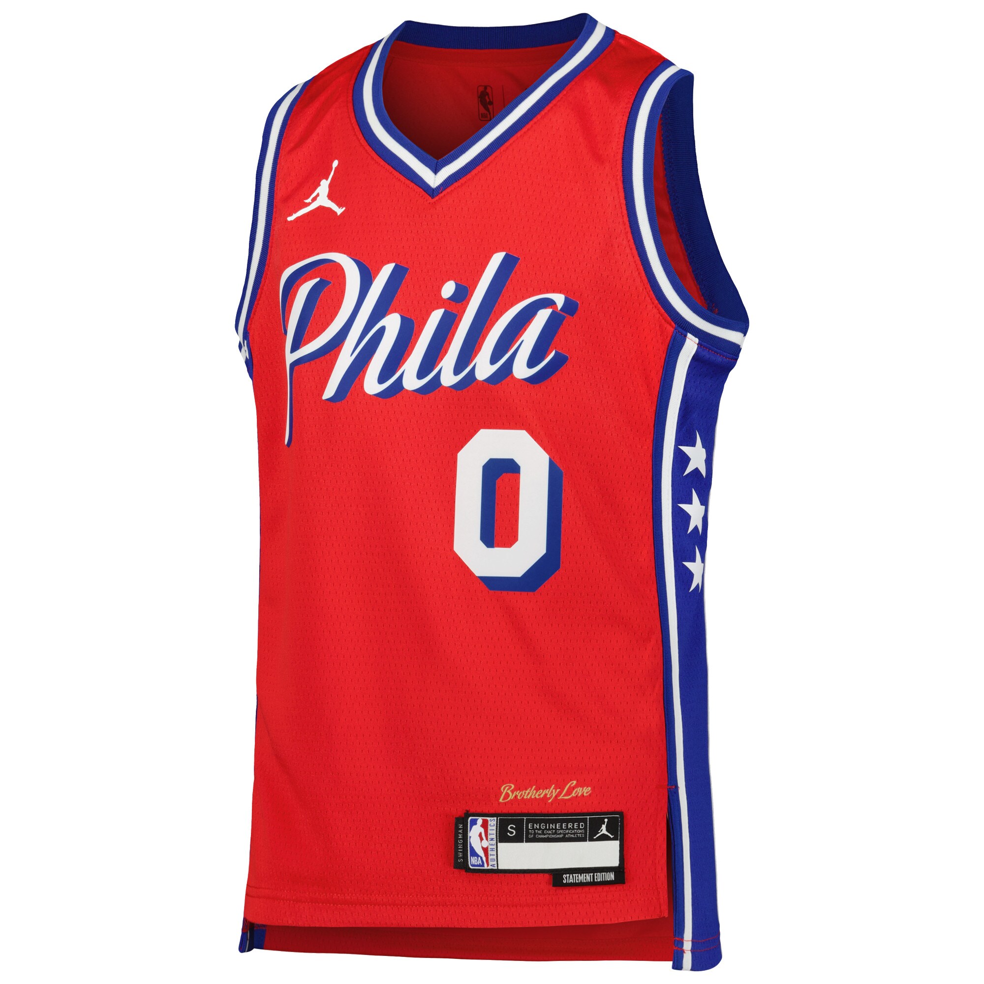 Tyrese Maxey Philadelphia 76ers Jordans Brand Youth Swingman Jersey - Statement Edition - Red