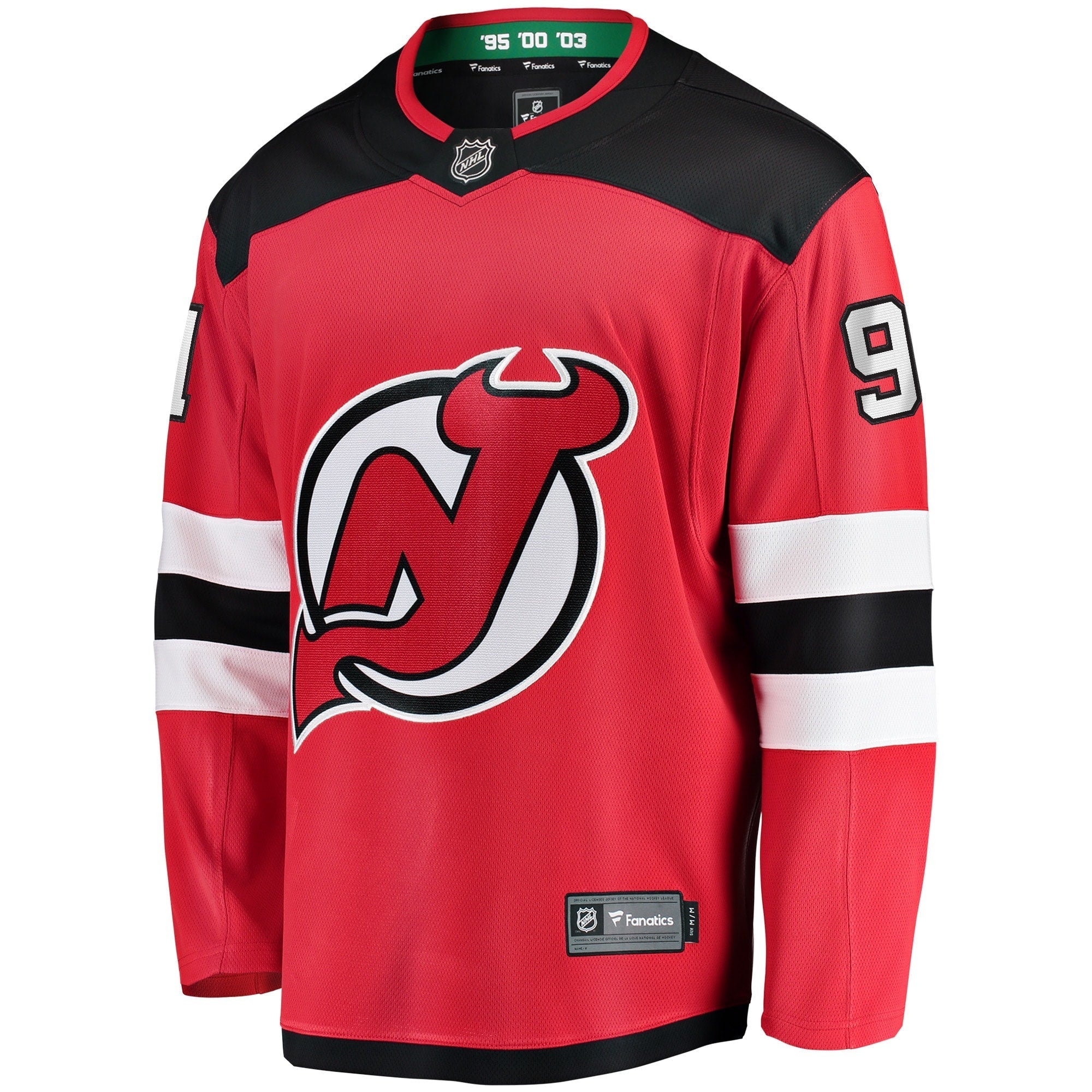 Men's Fanatics Branded Dawson Mercer Red New Jersey Devils Home Breakaway Jersey