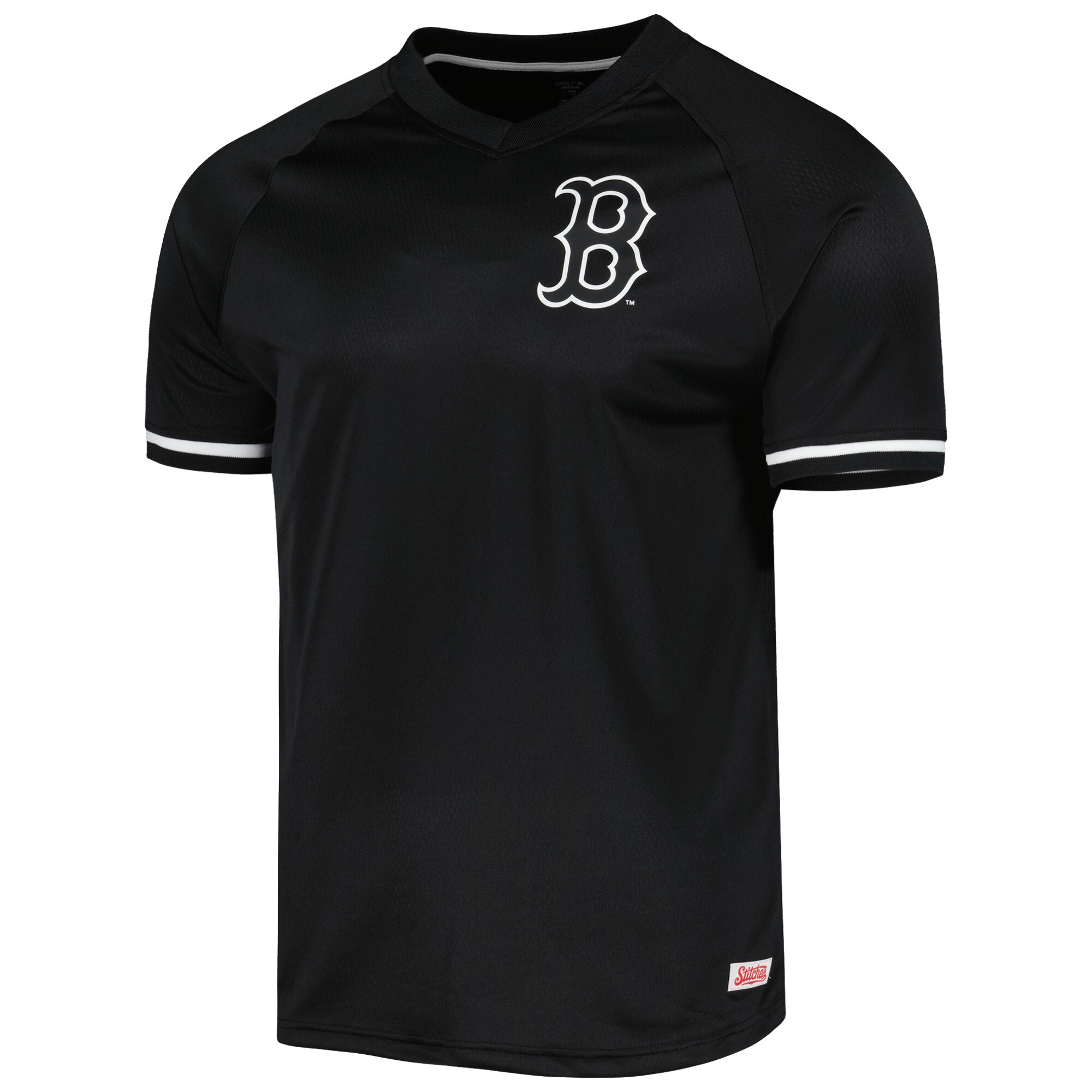 Boston Red Sox Stitches Black Raglan V-Neck Jersey