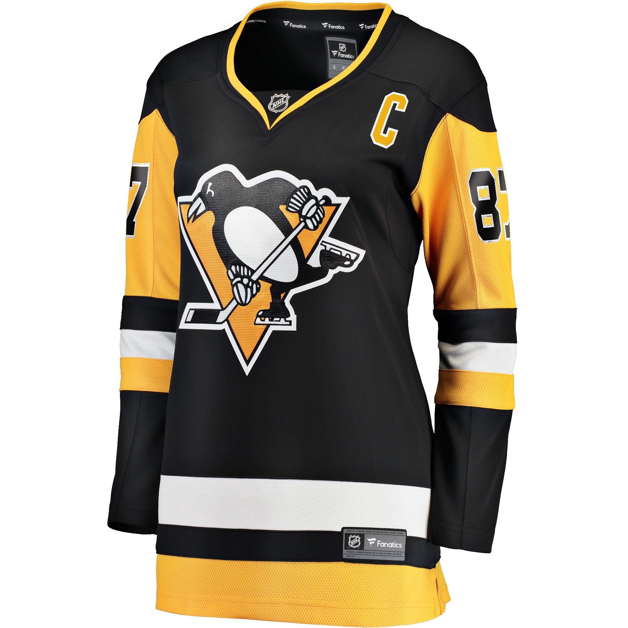 Women's Fanatics Branded Sidney Crosby Black Pittsburgh Penguins Captain Patch Home Breakaway Jersey