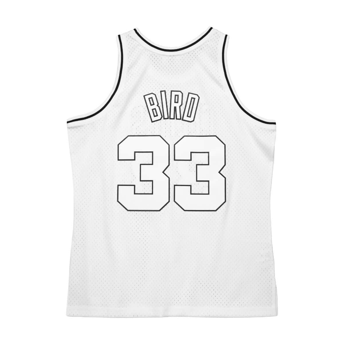 White Black Swingman Larry Bird Boston Celtics 1985-86 Jersey